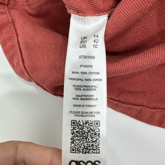 Asos denim rigid button front denim skirt size 10 - Picture 7 of 7